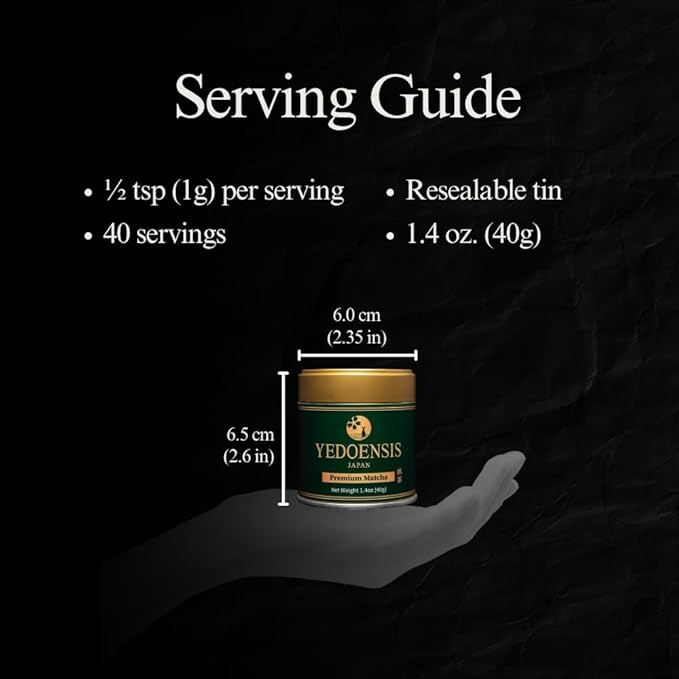 YEDOENSIS Premium Matcha - Organic Japanese Green Tea Matcha Powder, JAS Certified Organic Vegan Gluten-Free (40g)