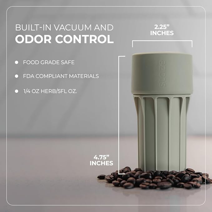 Staze Preserve Vacuum Sealed Storage Jars (148ml) | Patented Smell Proof Containers | Herb Storage & Food Storage Container with Protection - (Foam)