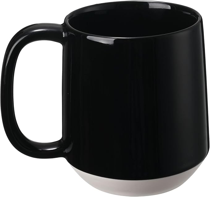 Miicol Ceramic Coffee Mug, 16 oz Large Coffee Cup, Tea Mug with Handle, Flat Bottom Mug for Men, Women, Office, Microwave and Dishwasher Safe, Multi-Color, Panda Black