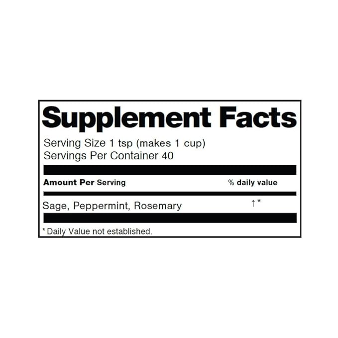 FOCUS Tea | Loose Herbal Tea for Concentration & Alertness | Sage, Peppermint, Rosemary| 100% Wild Crafted, Caffeine Free, Natural, Earthy Flavor | 30G (1.1OZ)