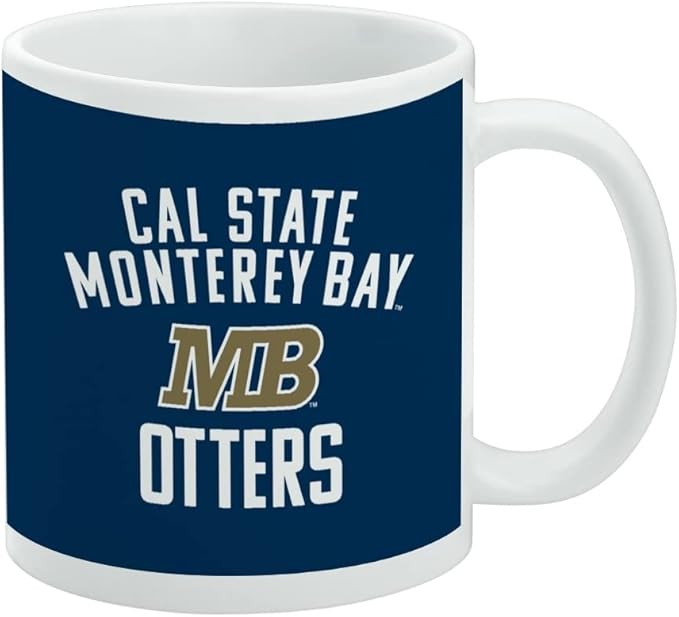 California State University Monterey Bay Otters Logo Ceramic Coffee Mug, Novelty Gift Mugs for Coffee, Tea and Hot Drinks, 11oz, White