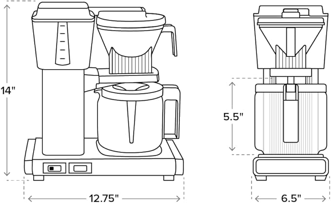 Moccamaster 53948 KBGV Select 10-Cup Coffee Maker, Matte Black, 40 ounce, 1.25l