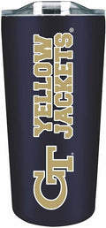 Campus Colors NCAA Stainless Steel Tumbler perfect for Gameday - 18 oz - Double Walled - Keeps Drinks Perfectly Insulated (Georgia Tech Yellowjackets - Navy)