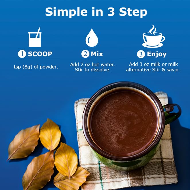 Mushroom Hot Cocoa, Melatonin-Free Natural Relaxation Drink Mix | 14 Mushroom Extracts, Magnesium, Ashwagandha, GABA & 51 Superfoods | Calm & Sleep Support | Keto & Vegan, Cocoa Powder | 30 Servings