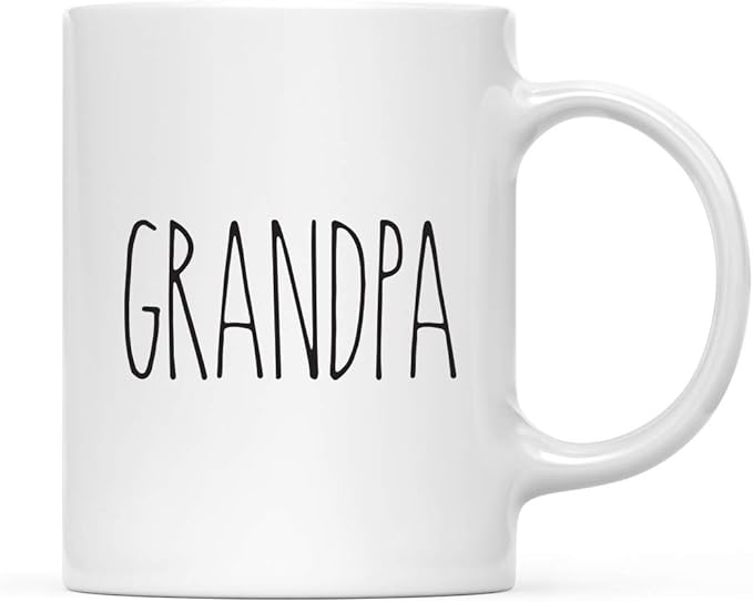 Andaz Press Simple Rustic Farmhouse Kitchen Decor 11oz. Ceramic Coffee Tea Mug Gift, Grandpa, 1-Pack, Birthday Christmas Gift Ideas for Family, Friends