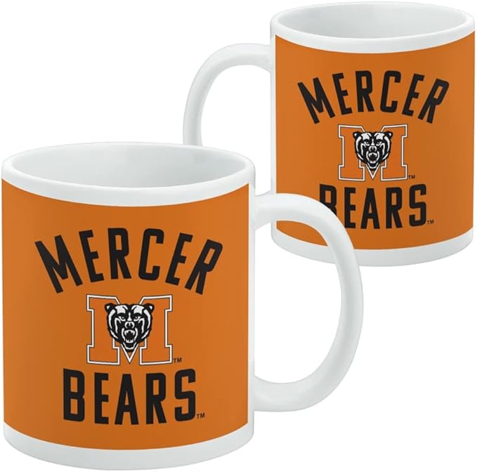 Mercer University Bears Logo Ceramic Coffee Mug, Novelty Gift Mugs for Coffee, Tea and Hot Drinks, 11oz, White