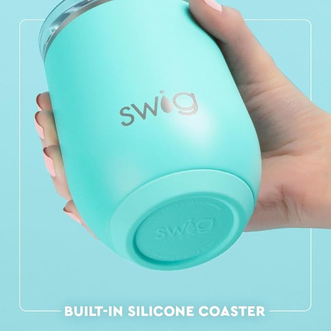 Swig Life 12oz Wine Tumbler with Lid, Stainless Steel, Dishwasher Safe, Portable, Triple Insulated Wine Tumbler (Shimmer Periwinkle)