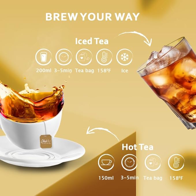 Olinda Herbal Ginger Peach Green Tea Organic Cold Brew & Hot Brew Bags Refreshing Fruity Drink