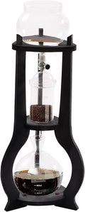 6-8 Cups 600ml Iced Coffee Cold Brew Drip Tower Coffee Maker Glass Cold Brew Coffee Makers Drip Coled Coffee Tower Iced Tea Maker for Home Office (Grey)