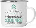 Andaz Press 11oz. Stainless Steel Campfire Coffee Mug Gift, This is What an Awesome School Nurse Looks Like, 1-Pack, Birthday Gift Ideas Coworker Him Her, Includes Gift Box