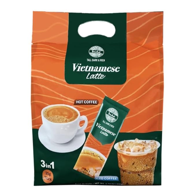 Beanhut's Vietnamese Latte, Instant Coffee Mix, 3 in 1 Coffee Mix, 25g x 50 sticks(2.75 lb)