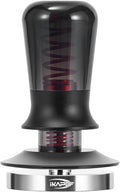 IKAPE 51mm Semi-Transparent Espresso Coffee Tamper, Spring-loaded Calibrated Tamper with Premium Threaded Stainless Steel Base, Compatible with All 51mm Bottomless Portafilters(New Upgrade)