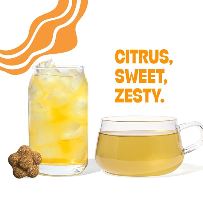 Tea Drops Citrus Ginger Tea | Dissolvable Bagless Loose Leaf | Wellness Boosting, Calming, Caffeine-Free, Naturally Sweetened Organic | Iced or Hot | Gift Set 2 Pack - 20 Servings