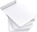 Lifewit 4 Pcs Plastic Serving Tray for Party Supplies, 15" x 10" White Trays for Serving Food, Reusable Large Platter for Buffet, Fruit, Dessert, Veggie, Holiday Christmas Essentials, Rectangle