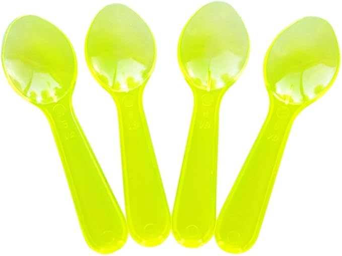[3,000 Count] Transparent Mixed Mini Tasting Spoons - 3 Inch NEW 6 Color Disposable Plastic Spoons for Sampling Food, Ice Cream, or Spices - Frozen Dessert Supplies