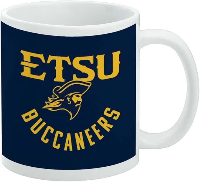 ETSU Buccaneers Ceramic Coffee Mug, Novelty Gift Mugs for Coffee, Tea and Hot Drinks, 11oz, White