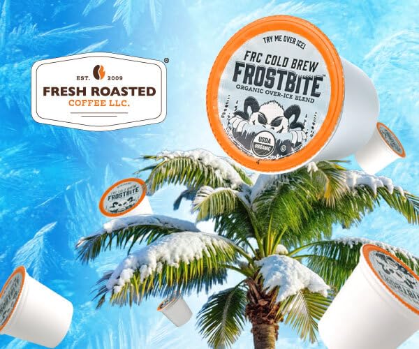 FRC Organic Frostbite Cold Brew Pods | Mold & Myco 3rd Party Tested, USDA Organic, Kosher | Med Roast, 24 Pods for Kcup Brewers