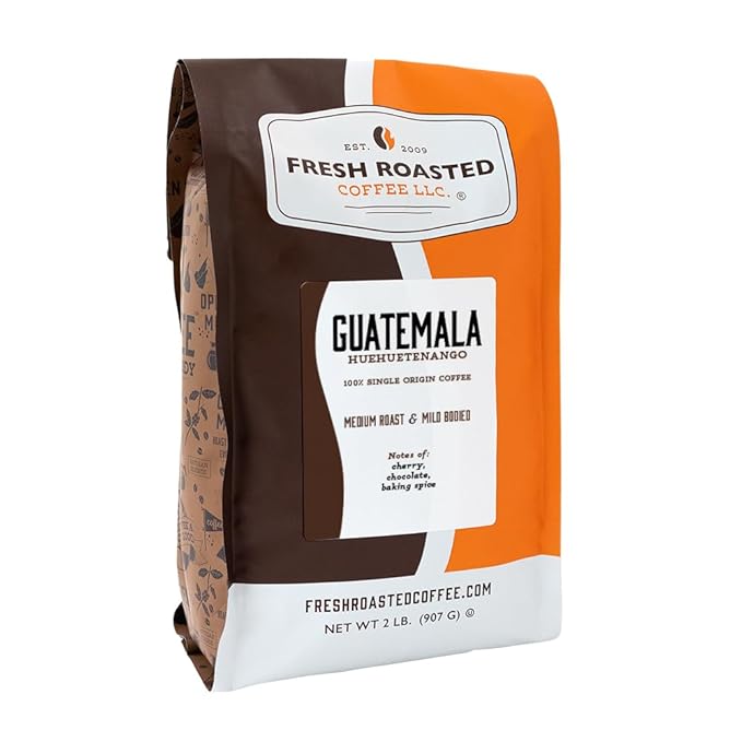 Fresh Roasted Coffee, Guatemala Huehuetenango | 2 lb (32 oz) | Single Origin | Medium Roast | Kosher | Ground