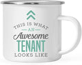 Andaz Press 11oz. Stainless Steel Campfire Coffee Mug Gift, This is What an Awesome Tenant Looks Like, 1-Pack, Birthday Gift Ideas Coworker Him Her, Includes Gift Box