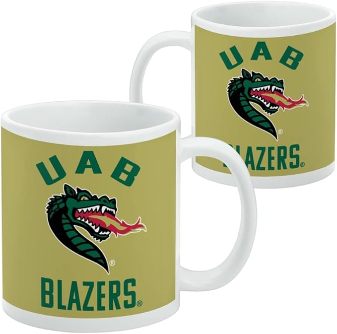 Alabama at Birmingham Blazers Logo Ceramic Coffee Mug, Novelty Gift Mugs for Coffee, Tea and Hot Drinks, 11oz, White