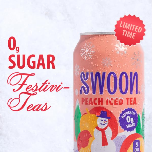 Swoon Peach Tea - Sugar Free, Low Carb, Paleo-Friendly, Gluten Free - Flavored Keto Drinks Made with Organic Black Tea & Sweetened by Monk Fruit and Stevia (Pack of 12)