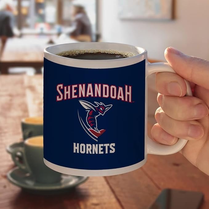 Shenandoah University Hornets Logo Ceramic Coffee Mug, Novelty Gift Mugs for Coffee, Tea and Hot Drinks, 11oz, White