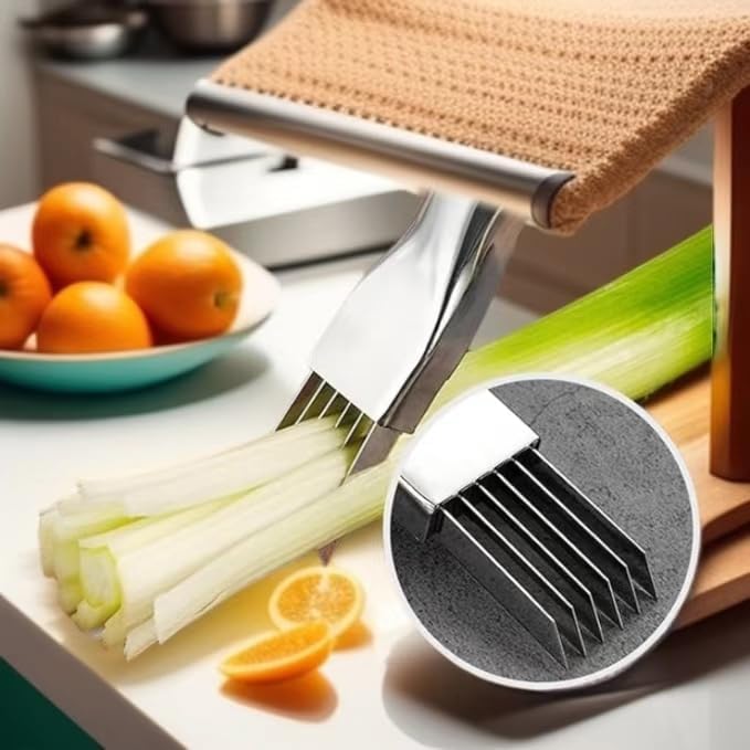 Christmas Stocking Stuffer 2 Packs Shred Silk the Knife, 2024 New ShredKnife Shred Silk the Knife Stainless SteelChopped Green Onion Knife Onion Slicer Thin Multifunctional Vegetable