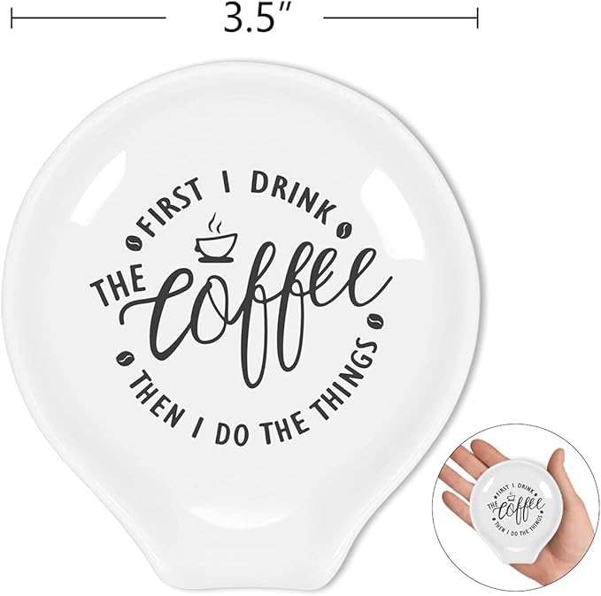 Funny Coffee Spoon Rest-But First Coffee Ceramic Spoon Holder-Cafe Station Bar Accessories