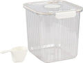 22 Lbs Plastic Clear Rice Airtight Dry Food Storage Containers with Flip Lid, Large Food Storage Airtight Pantry Containers