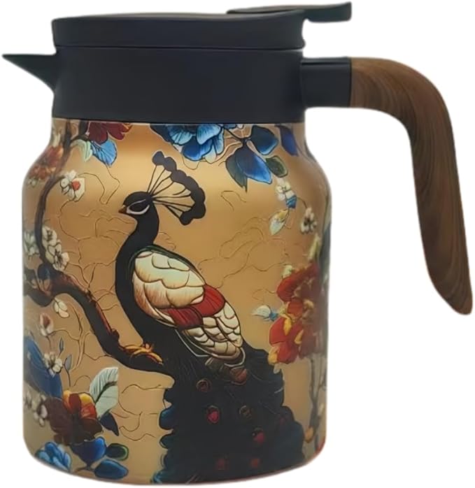 thermal teapot with infuser,Tea Pot with Infusers for Loose Tea,1000ML Thermal Teapot with Removable Infuser & Lid (C)