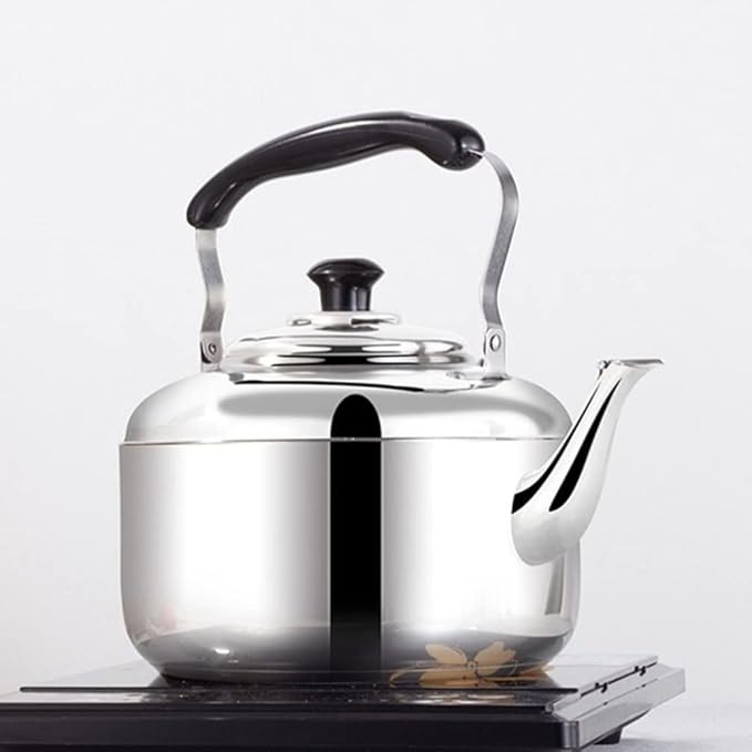 ERINGOGO Stainless Steel Whistling Tea Kettle Large Capacity Stove Top Kettle Compatible with Induction and Gas Stoves Comfortable Handle for Boiling Water and Brewing Coffee Tea