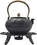 44oz Cast Iron Teapot Set with Tea Light Warmer, Durable Japanese Tetsubin Teapot for Stovetop, Asian Tea Kettle for Adults, Elegant Durable Tea Gift Set (1300ml)