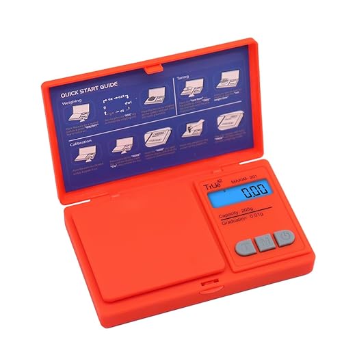 True 42 Maxim 201 Special Edition 200gx0.01g Precision Gram Scale for Jewelry/Food/Medicine Pocket Scale, Paisley 200g 0.01g (Orange LV)