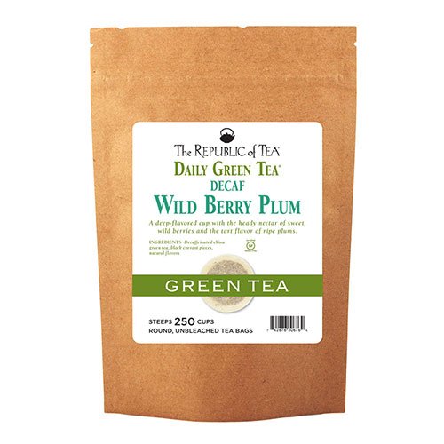 The Republic of Tea Decaf Wild Berry Plum Green Tea, 250 Tea Bags