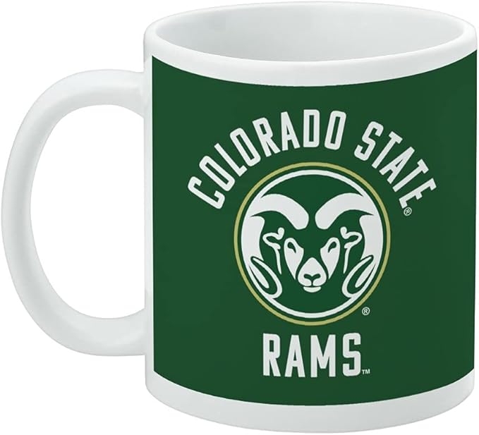 Colorado State University Rams Ceramic Coffee Mug, Novelty Gift Mugs for Coffee, Tea and Hot Drinks, 11oz, White