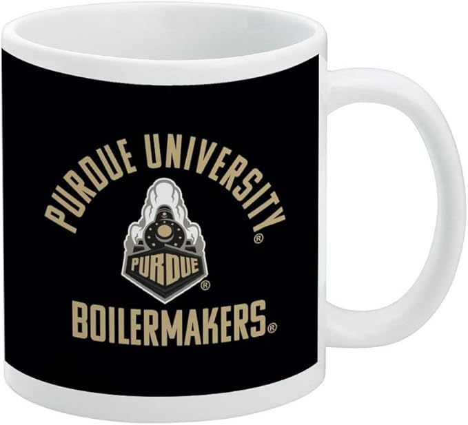 Purdue Boilermakers Ceramic Coffee Mug, Novelty Gift Mugs for Coffee, Tea and Hot Drinks, 11oz, White