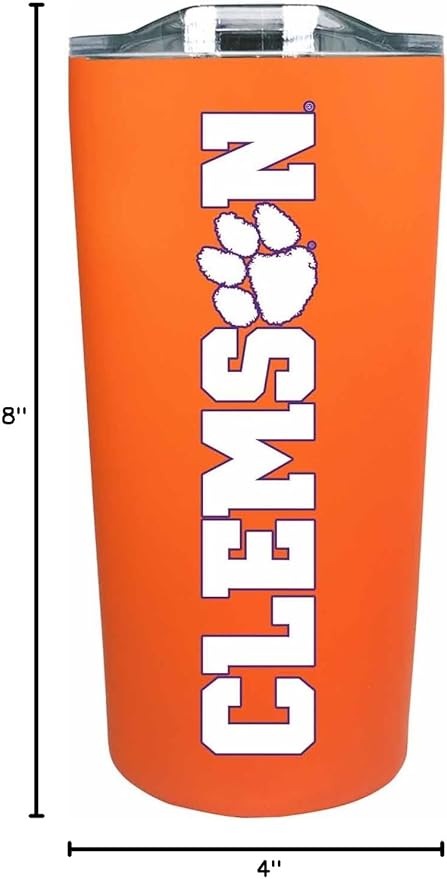 Campus Colors NCAA Stainless Steel Tumbler perfect for Gameday - 18 oz - Double Walled - Keeps Drinks Perfectly Insulated (Clemson Tigers - Orange)