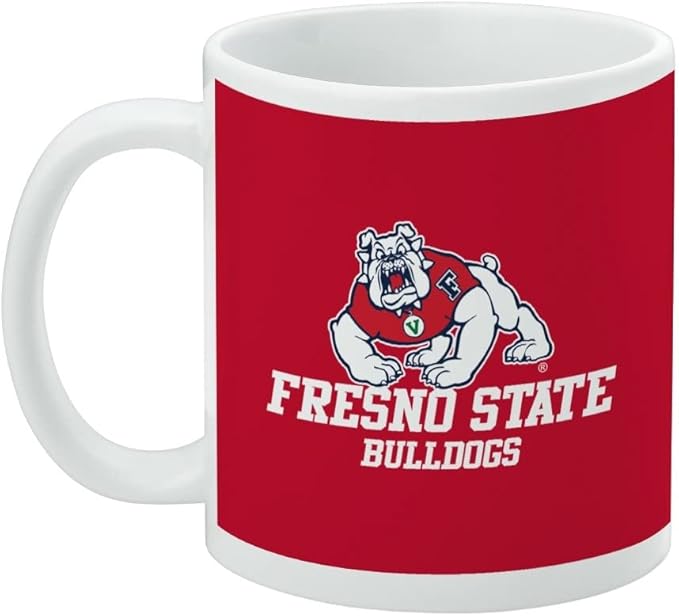 Fresno State Bulldog Ceramic Coffee Mug, Novelty Gift Mugs for Coffee, Tea and Hot Drinks, 11oz, White