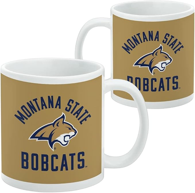 Montana State University Bobcats Ceramic Coffee Mug, Novelty Gift Mugs for Coffee, Tea and Hot Drinks, 11oz, White