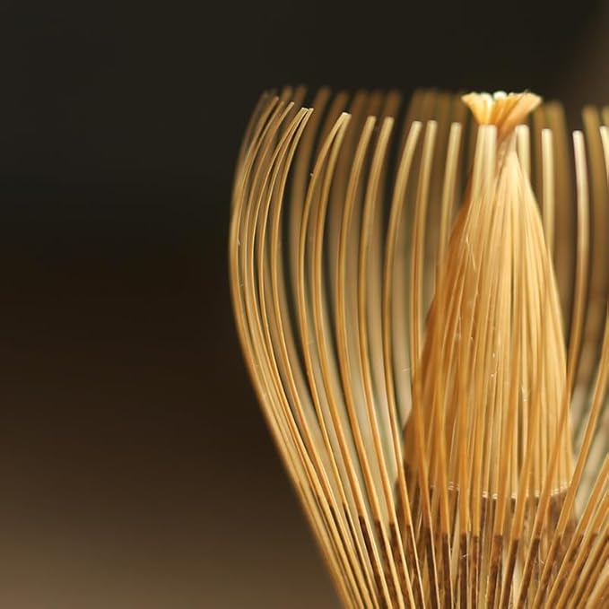 Traditional Black Bamboo Matcha Tea Whisk, Handcrafted Shin Chasen for Japanese Tea Ceremony,Pure handmade Matcha Powder Brush Tool Tea Traditional Scoop