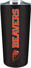 Campus Colors NCAA Stainless Steel Tumbler perfect for Gameday - 18 oz - Double Walled - Keeps Drinks Perfectly Insulated (Oregon State Beavers - Black)