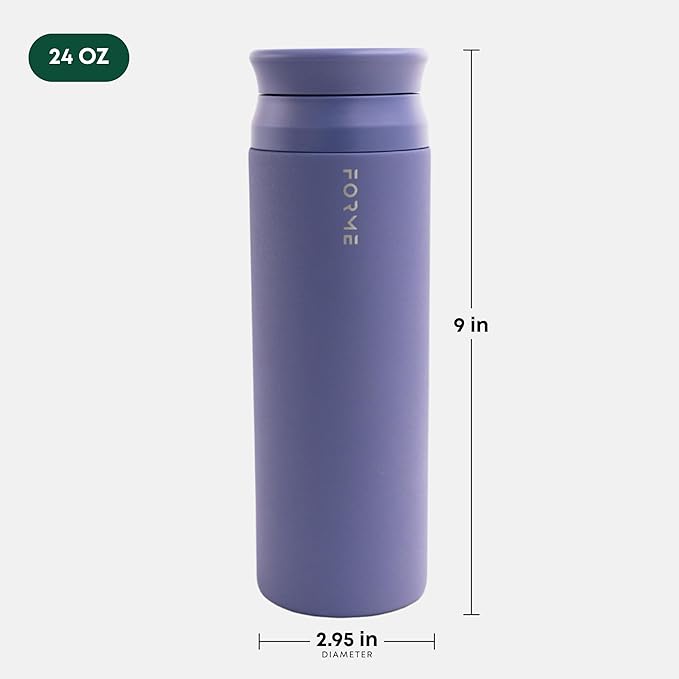 FORME - Blender Shaker Bottle, Leakproof Double Insulated Stainless Steel, Noiseless Shaker Bottle for Hot & Cold Drinks, Ideal for Protein & Supplement Shakes (Slate Blue, 23.7 oz)