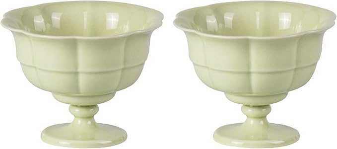 KAMMAK Tea Cup,3oz Small Tea Cups Set of 2, Reed Green Porcelain Tea Cups with Short Handle, Ceramic Teacups Set for Tea Party, Home Chinese Kungfu Tea Set for Hot/Cold Drink