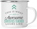 Andaz Press 11oz. Stainless Steel Campfire Coffee Mug Gift, This is What an Awesome Statistics Teacher Looks Like, 1-Pack, Birthday Gift Ideas Coworker Him Her, Includes Gift Box
