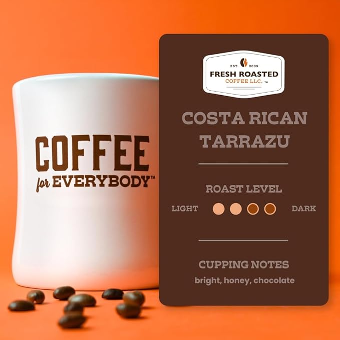 Fresh Roasted Coffee, Costa Rican Tarrazu, 5 lb (80 oz), Medium Roast, Kosher, Ground