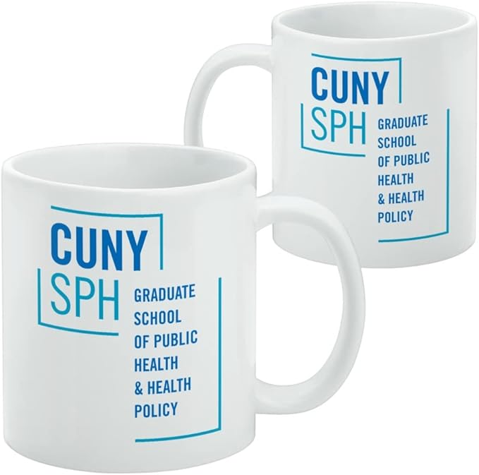CUNY School of Public Health SPH Logo Ceramic Coffee Mug, Novelty Gift Mugs for Coffee, Tea and Hot Drinks, 11oz, White