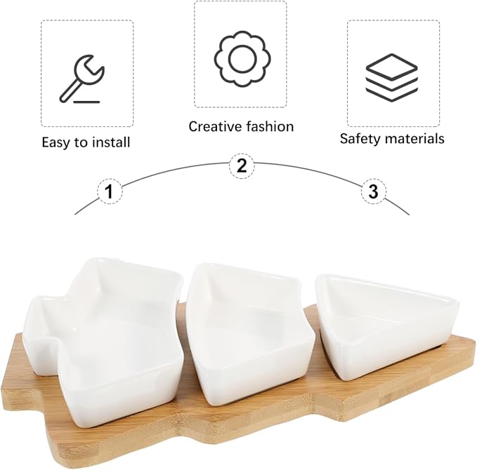 Unomor Christmas Tree Ceramic Snack Platter White Dish Tray for Cookies And Desserts Holiday Serving Plate with Stand