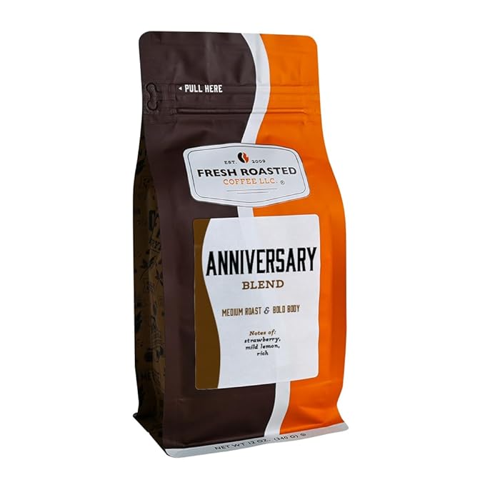 Fresh Roasted Coffee, Anniversary Blend, 12 oz, Medium Roast, Kosher, Ground
