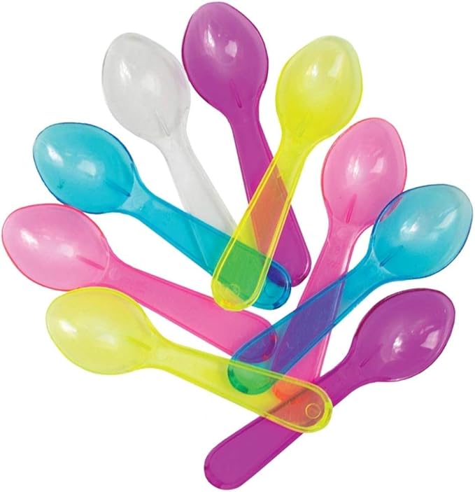 3000-Count Mini Disposable Tasting Spoons Clear | 3 Inch Plastic Sampling & Taster Spoons for Food, Ice Cream, Spices | Frozen Dessert Supplies