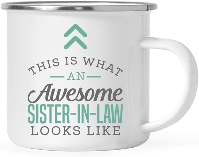 Andaz Press 11oz. Stainless Steel Campfire Coffee Mug Gift, This Is What An Awesome Sister-In-Law Looks Like, 1-Pack, Birthday Ideas for Him Her, Includes Box